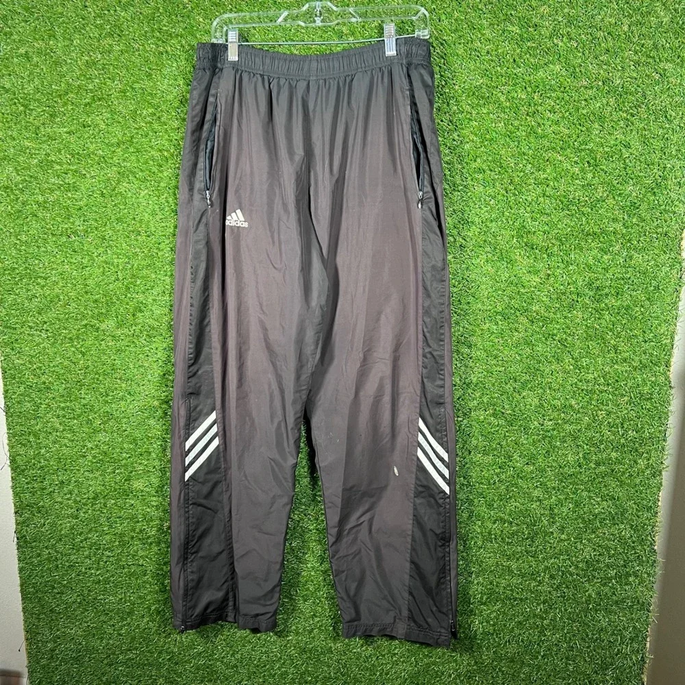 Adidas Black White 3 Stripe Track Pants Athletic Joggers Men's‎ M